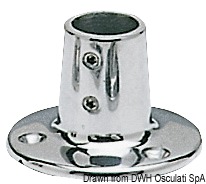 Osculati 41.112.22 - Основание для релингов из нержавеющей стали - круглое, 90°, для труб 22 мм 