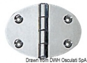 Osculati 38.450.02 - Петли овальные, полуврезные с креплением на винты, 48x67 мм, 2,0 мм 