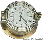 Osculati 28.371.01 - BARIGO Poseidon кварцевые часы с будильником экстра-люкс Ø 120x35 мм, позолота