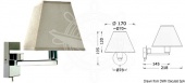 Osculati 13.483.05 - Галогенный прикроватный светильник FORESTI E SUARDI на шарнирном кронштейне, хромированная латунь