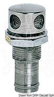 Osculati 20.287.80 - Вентиляционная головка топливного бака из нержавеющей стали зеркальной полировки 16 мм Прямой патрубок 