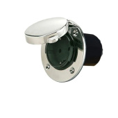 Vetus EOW1RFS Schuko wall socket 16 A, IP56, flush mounted, polished stainless steel AISI316