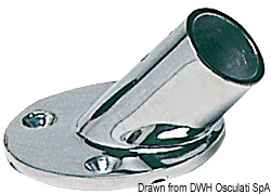 Osculati 41.127.01 - Крепление к рулевой стойке из нержавеющей стали с круглым основанием 45°, для труб 25 мм 