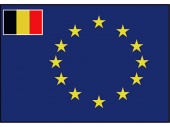 Флаг Евросоюза с флагом Бельгии