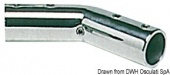 Osculati 41.120.22 - Соединение для релингов из нержавеющей стали - угловой для носа или кормы - 140°, для труб 22 мм 