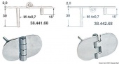 Osculati 38.442.68 - Петли со шпилькой из нержавеющей стали, 68,5x38,5 мм 