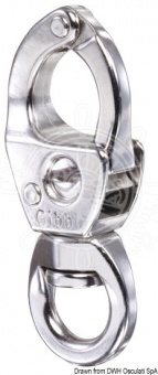 Osculati 09.007.20 - Карабин LEWMAR Racing со свайкой раскрытия для фалов и шкотов, маленькое кольцо 2 (1 компл. по 1 шт.)