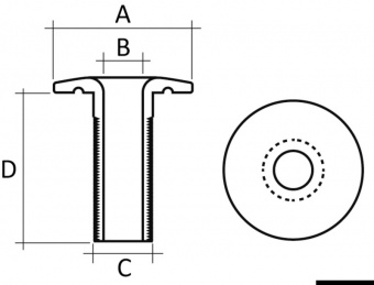 Osculati 39.817.04 - Вклеиваемые втулки для проводки тросов Ø 18 мм ROPEYE TDP 