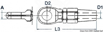 Osculati 05.219.03 - Тросовые наконечники с обухом Ø 3 мм 