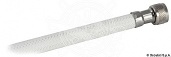 Osculati 15.240.60 - Душевая ниша Oval со смесителем и кнопочным душем Mizar, белая крышка, шланг белый нейлон 2,5 м