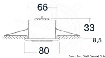 Osculati 13.436.01 - Встраиваемый галогенный светильник Merope G4 из нержавеющей стали 12В 20Вт