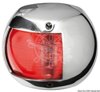 Osculati 11.446.01 - Sphera Design Compact 12 бортовой огонь светодиодный LED красный 112,5° 12 В 0,8 Вт 72 x 41 x 62,5 мм из нержавеющей стали для судов до 12 м