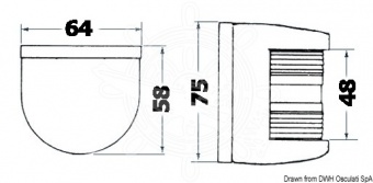 Osculati 11.415.04 -Навигационный огонь Utility 77, белый кормовой 135°, черный корпус 