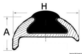 Osculati 44.485.26 - Анодированный алюминиевый профиль 25x7+5мм 6м (4 по 6 м)