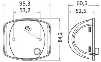 Osculati 11.060.03 - Топовый огонь Sphera II белый 225° 12/24 В 2 Вт с корпусом из чёрного пластика