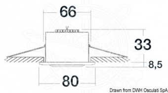 Osculati 13.436.01 - Встраиваемый галогенный точечный светильник Merope, 12 В, зеркальная полировка 