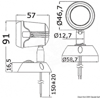 Osculati 13.896.01 - Светодиодный точечный светильник 12/24В с выключателем, белый 