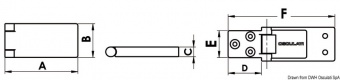 Osculati 38.925.03 - Петля врезная для люков из нержавеющей стали 100x50 мм 