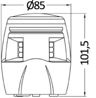 Osculati 11.065.01 - Корпус мачты круговой топовый + трехцветный (только для парусных судов) , черный