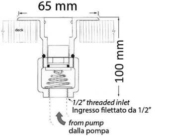 Osculati 16.442.22 - Невыступающий прямой пластиковый штуцер байонетного типа для мытья палубы