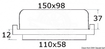 Osculati 13.533.11 - Встраиваемый точечный светильник овальной формы 12В 20Вт, полированная латунь (1 компл. по 1 шт.)
