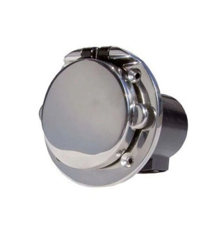 Vetus EOSPW16S Shore power wall inlet, 16 A, IP56, flush mounted, polished stainless steel AISI316