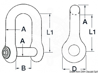 Osculati 01.080.06 - Скобы соединительные якорные с потайным пальцем, внутренний шестигранник 6 мм (10 шт.)