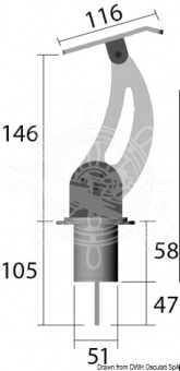 Osculati 22.506.01 - Универсальная подставка для шлюпки стационарная одинарная плоская до 40 кг (1 компл. по 1 шт.)