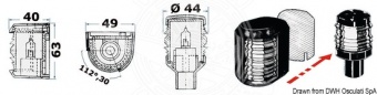 Osculati 11.412.03 - Навигационный огонь Utility Compact 225° белый носовой, черный корпус 