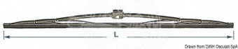 Osculati 19.616.60 - Щетка из черненой хромированной нержавеющей стали для поводков DOGA 600 мм 