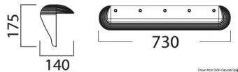 Osculati 33.519.33 - Полнотелый причальный кранец MAXFENDER белый 730x175x140 мм из мягкого этиленвинилацетата (EVA) 