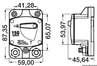 Osculati 02.701.20 - Автоматический накладной выключатель 100 А для защиты лебёдок и подруливающих устройств