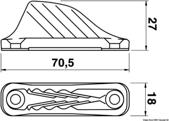 Osculati 56.254.00 - Стопор щелевой Clamcleat CL254 Racing Midi 71x18x27 мм алюминиевый для канатов 4 - 8 мм