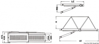 Osculati 42.620.51 - Трап телескопический гидравлический BRIDGE 20 с конструкцией из нержавеющей стали, 24V 