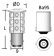 Osculati 14.225.01 - Лампочка светодиодная BA9S 12В 0.9Вт для прожекторов и навигационных огней
