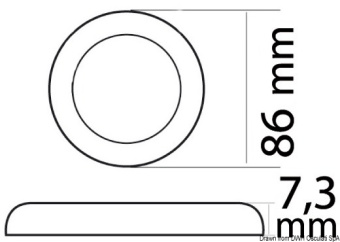 Osculati 13.442.26 - Накладной LED светильник Procion 12/24В 2.4Вт 215/160Лм накладка из позолоченной стали с выключателем