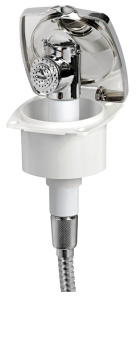 Osculati 15.243.07 - Палубный душ New Edge с кнопочной лейкой MIZAR ПВХ шлангом 4 м и хромированной крышкой