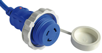 Osculati 14.334.45 - Предварительно смонтированный кабель с разъемом, синий, 15 м, 24 A, 3x4