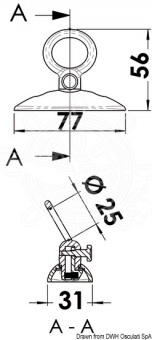 Osculati 33.105.00 - Подвижное крепление для кранцев 31x77x55 мм 