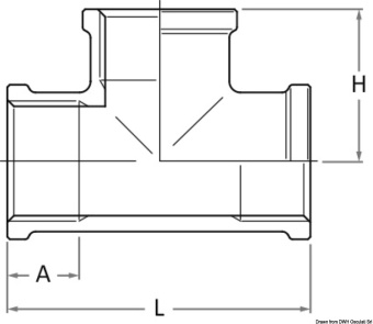 Osculati 17.562.04 - Бронзовый тройник GUIDI с внутренней резьбой 1"