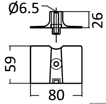 Osculati 43.276.00 - Цинковый анод-пластина Yamaha 6AH45251 для моторов 15-20 л.с. 80x59 мм