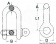 Osculati 08.321.22 - Такелажная скоба 45x47x104мм Ø22мм 4712/18834кг из кованной нержавеющей стали AISI316