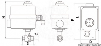 Osculati 17.241.04 - Кран шаровой PN40 с дистанционным электроприводом 1" клапан без панели управления 