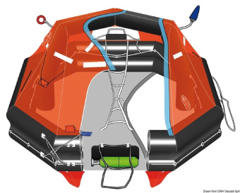 Osculati 22.751.16 - Спасательный плот самонадувающийся Deep-Sea Compact Pack A Flat на 6 человек сбрасываемого типа 74 x 37 x 49 см