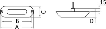 Osculati 13.281.05 - Подводный светодиодный светильник для транцевых площадок, транцев и бортов судна 12/24 В белый 