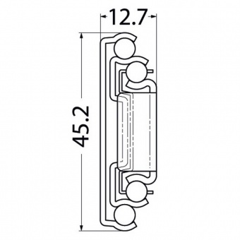 Osculati 38.273.12 - Шариковые направляющие из нержавеющей стали с доводчиком 275-300 мм 