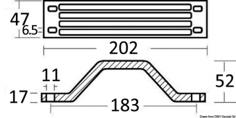 Osculati 43.254.02 - Магниевый анод Yamaha/Selva 6G5-45251-01/6G5-45251-02 для двигателей 100-300л.с. 202x52x47мм