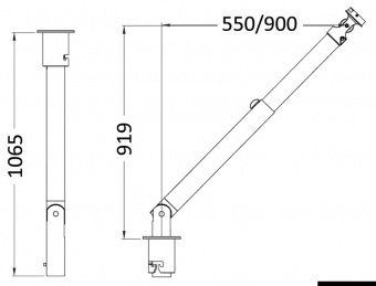 Osculati 42.358.00 - Утапливаемая телескопическая кран-балка 180 кг 990 мм пара 