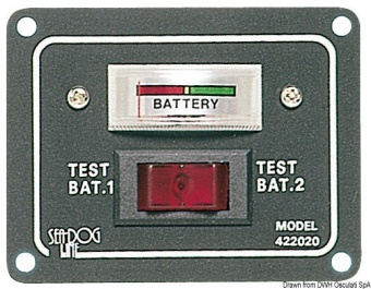 Osculati 14.100.02 - Щиток контроля заряда на две батареи с выключателем 64x83 мм