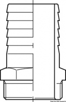 Osculati 17.568.17 - Бронзовый штуцер Ø 25 мм GUIDI с наружной резьбой 1" Osculati